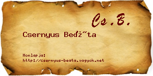 Csernyus Beáta névjegykártya