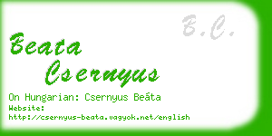 beata csernyus business card